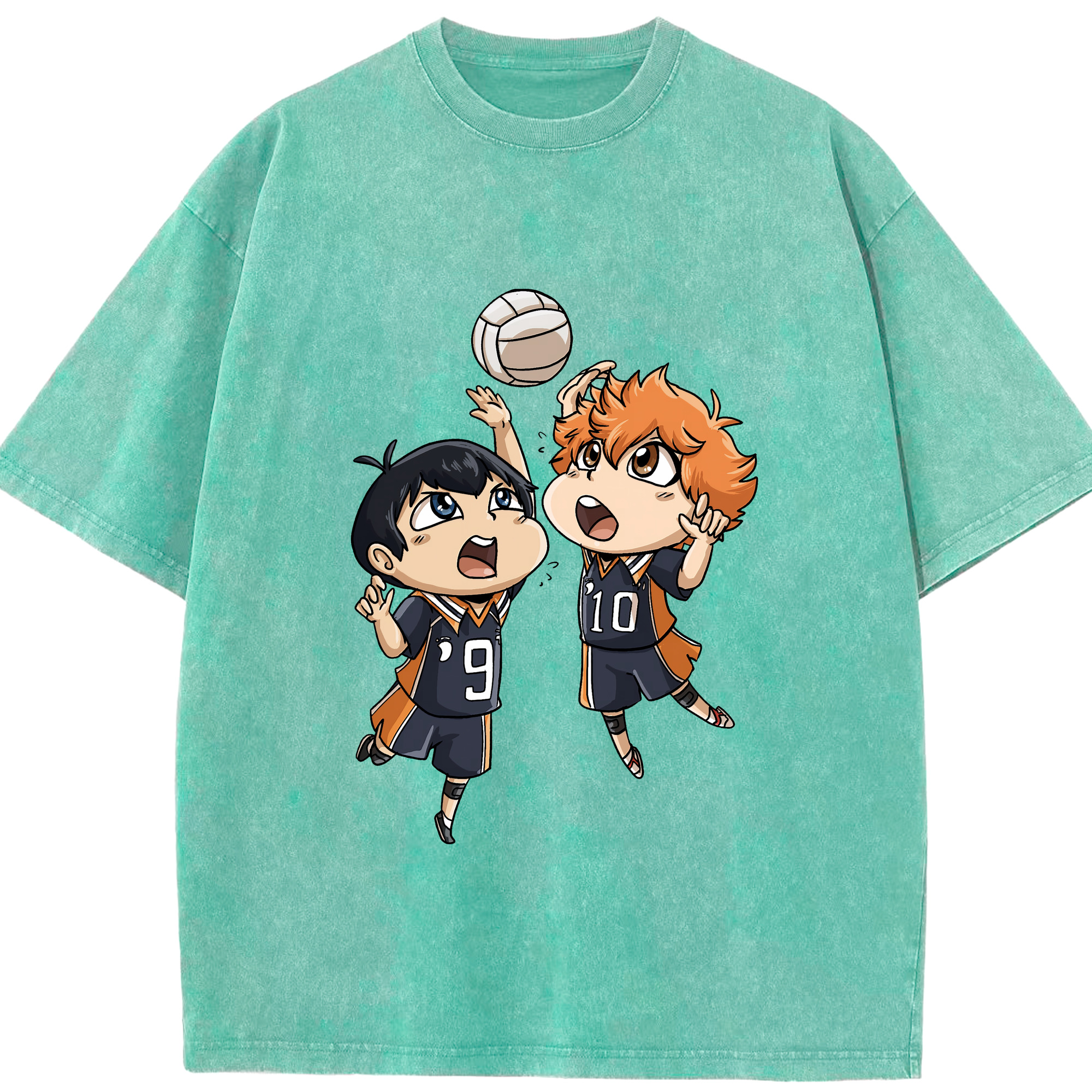 （画像用） ハイキュー!! Haikyu!! 綿100% ヴィンテージ風 半袖Tシャツ（フロントプリント）